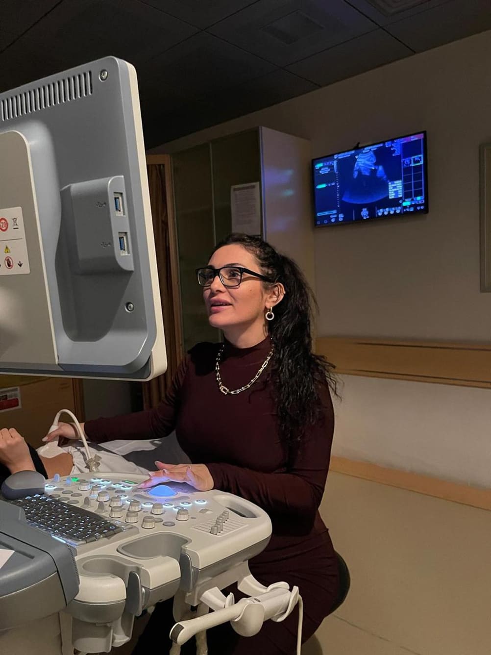 Close-up view of gynecological surgical procedure